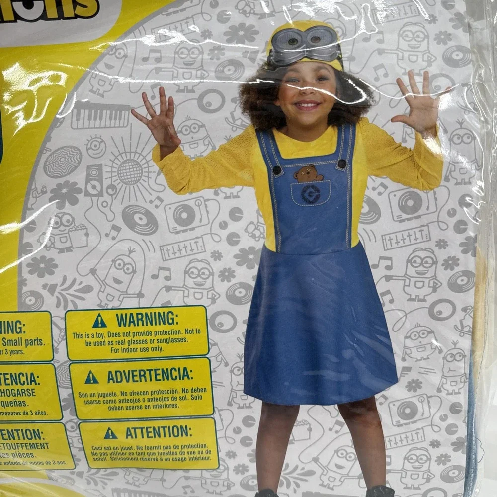 Despicable Me BOB  Holloween Costume Child Girl Small 4-6X By Disguise Minions
